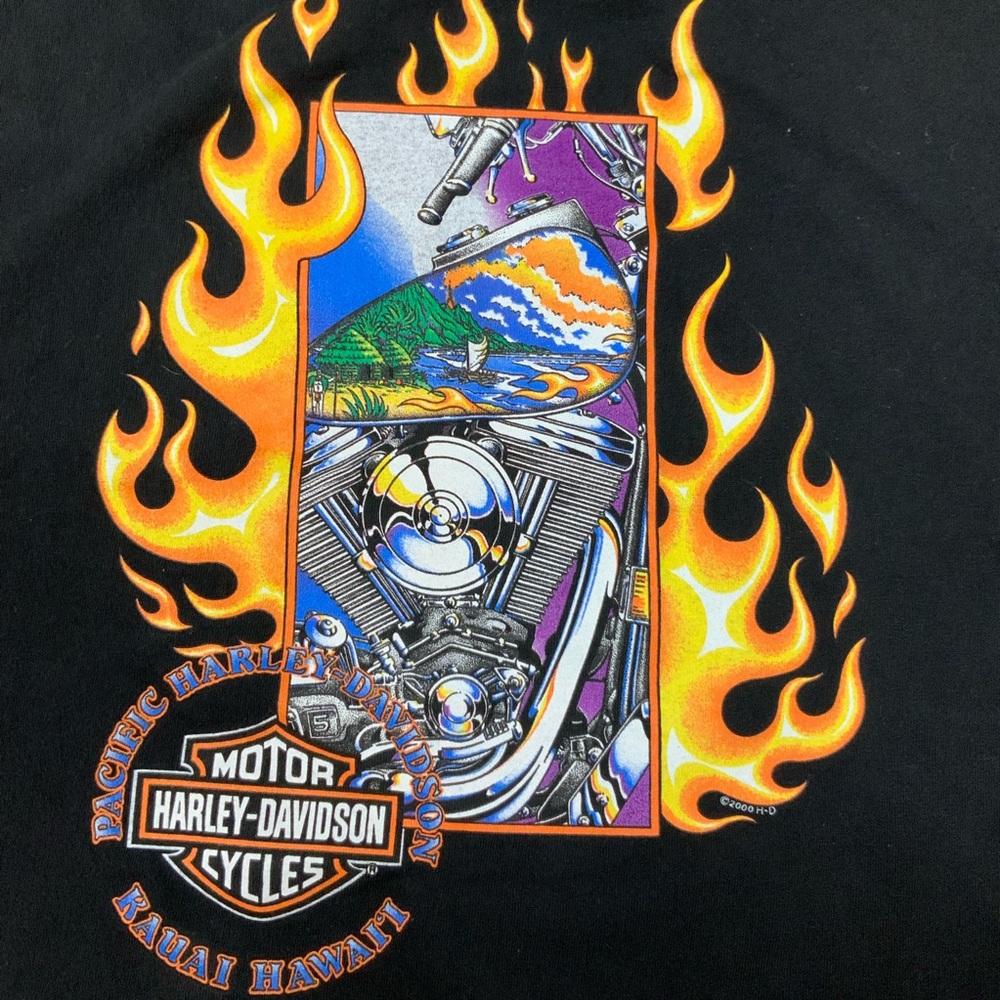 Vintage Harley-Davidson "Pacific Harley" Kauai Hawaii Double-Sided T-Shirt SZ L - Picture 4 of 7